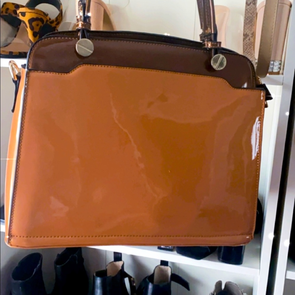 Patent Leacher Brown & Chocolate Purse